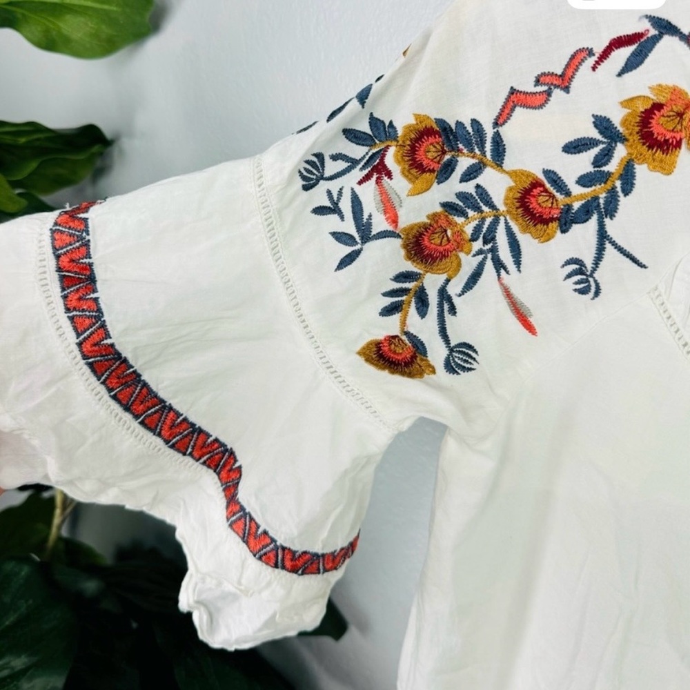 FREE PEOPLE Pavlo White Embroidered Floral Boho Dress - Picture 4 of 10